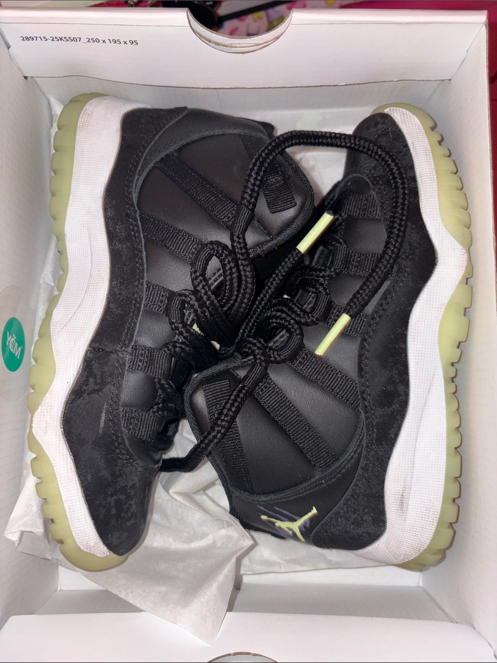 Jordan Black Low-Top Sneakers with Light Green Accents